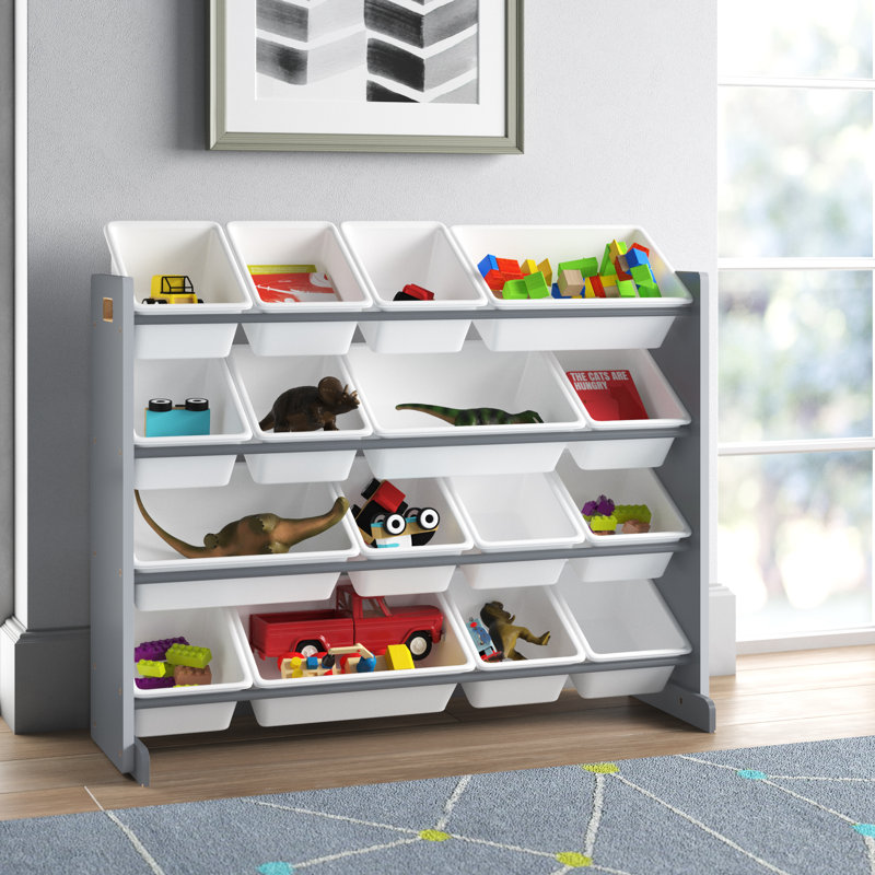 Bratton Toy Organizer with Bins, Grey