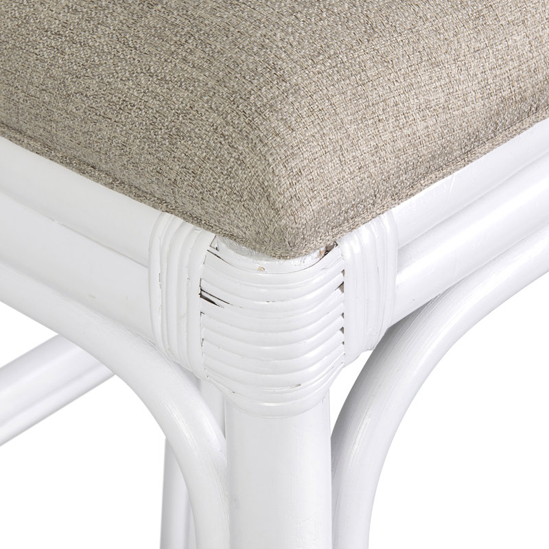 Tabouret Fulton, Siège brun / cadre blanc, Tabouret de comptoir (siège d'une hauteur de 24 p