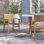Chaise de patio en teck massif empilable
