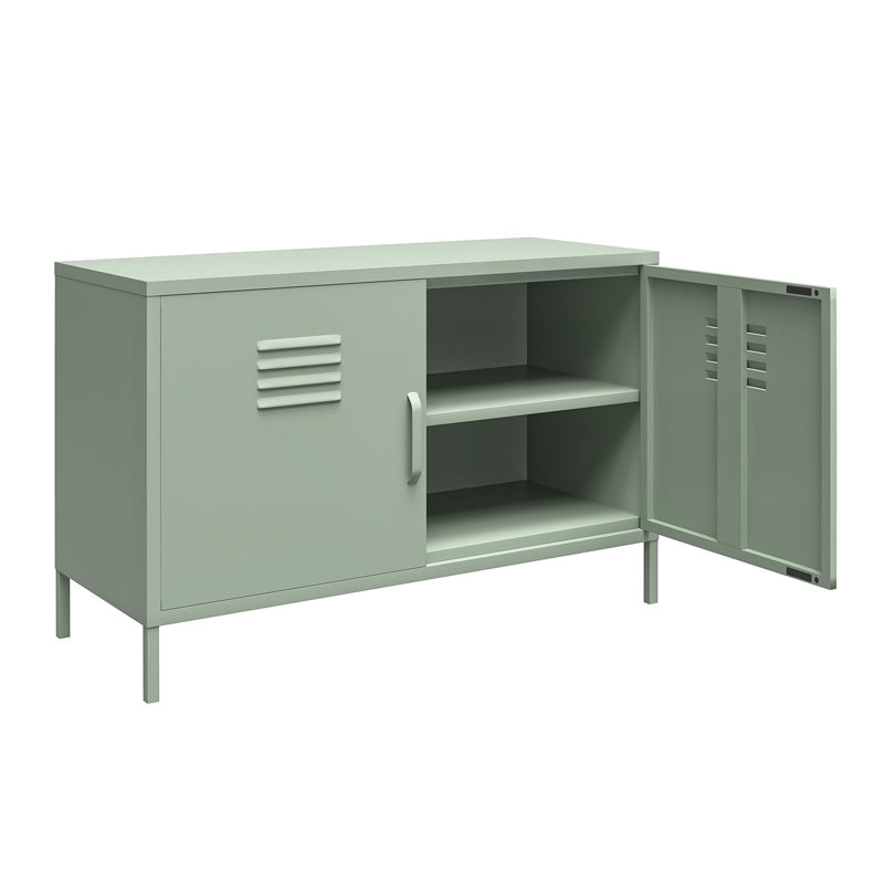 2-door metal locker accent cabinet, Pale Green