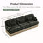 Canapé de 100 po en chenille 100 po à imprimé léopard confortable, bord à pampille délicat, canapé modulaire à la mode moderne, dossier et siège ergonomiques, assemblage facile, siège profond pour le salon, vert noir-130021990-130021992