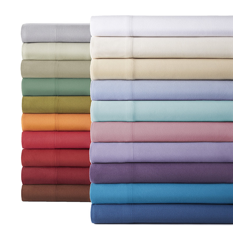 Ensemble de draps à poche profonde en microflanelle® de couleur unie, Wine