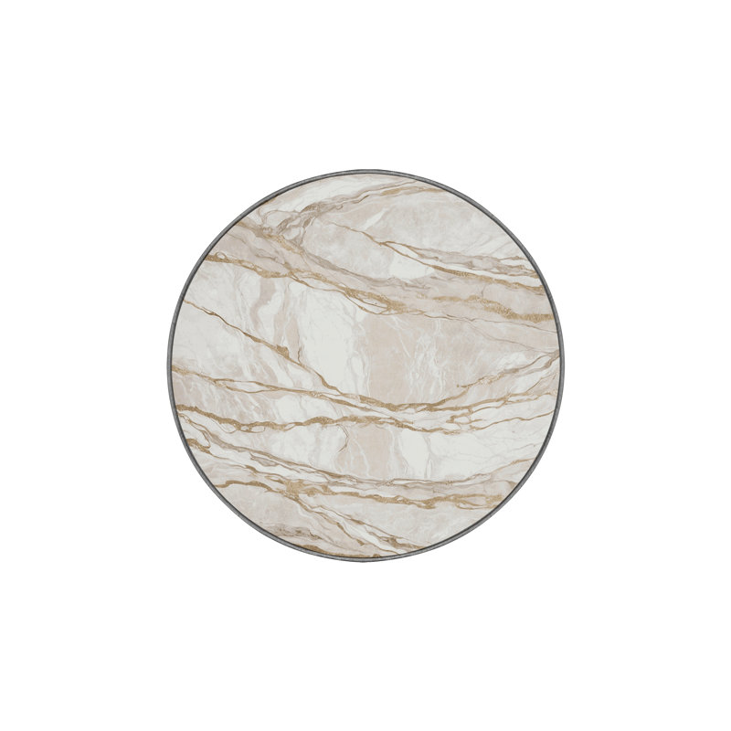 Machine Washable Gray Area Rug, Round 3'