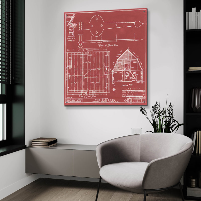  «Rockland County Barn 2» par Annie Warren, art mural en verre acrylique, 36 po x 36 po, H 36 po x l 36 po