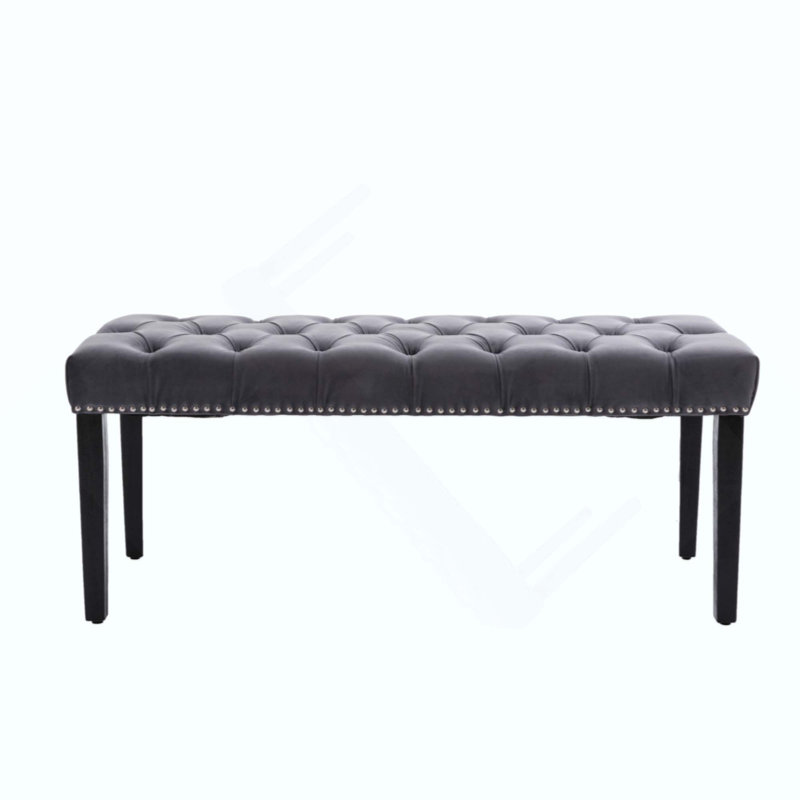 Upholstered Tufted Bench Ottoman , Velvet Dining Bench Bedroom Bench  Footrest Stool Accent Bench For Entryway Dining Room Living Room