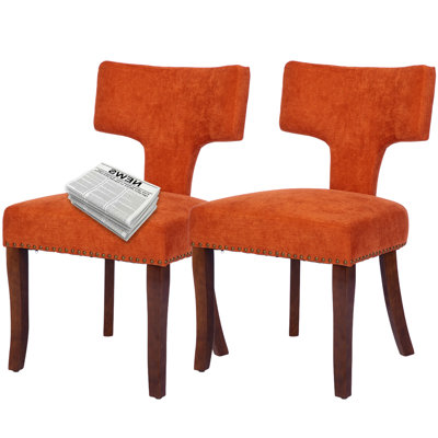 Ensemble de 2 chaises de salle à manger rembourrées en lin