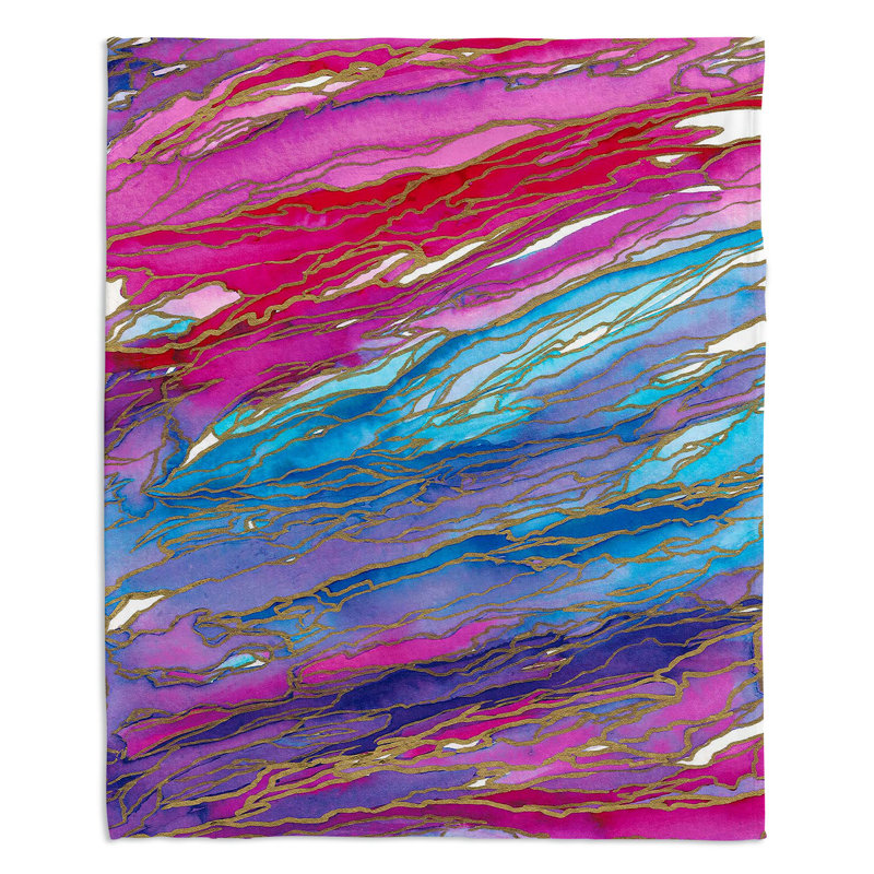 Couverture sherpa bleu turquoise agate magic, l 51 po x L 60 po