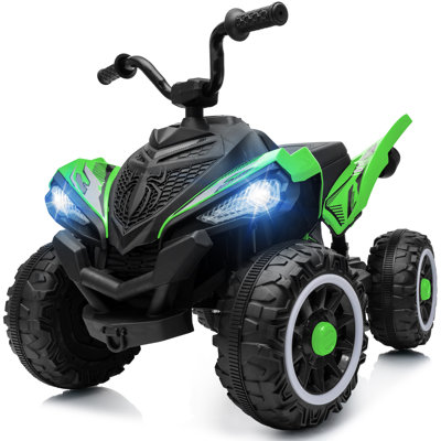 Outfunny 24V Kids ATV 4 Wheeler, Kids Ride On Toy avec musique, port USB et suspension à ressort - vert