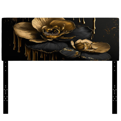 Solie - Tête de lit tapissier à motif floral et botanique