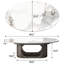 Table basse ovale moderne de 125 cm (49,2 po), plateau en pierre frittée imitation marbre, piètement minimaliste en métal sculptural, montage facile-197855133