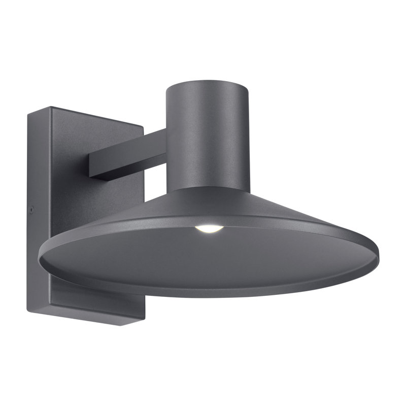 Ash LED Outdoor Armed Sconce, Charcoal, 12" H x 12" W x 12" D