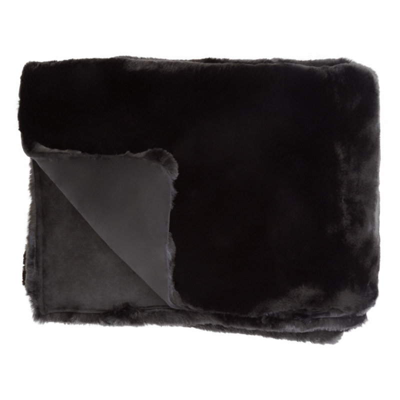 Akiana Bosie Lamina Cream Throw, Black