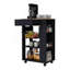 Chariot de cuisine Shelton, deux tablettes ouvertes, un tiroir, quatre roulettes