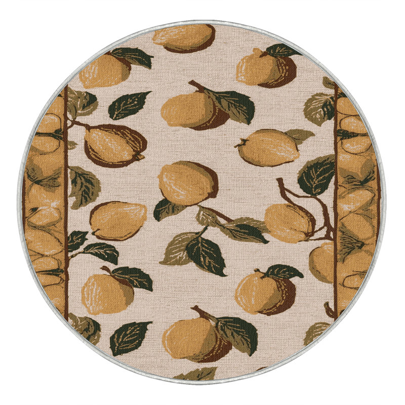 Tapis à six fruits coing lavables Ginza, Rond 6 pi