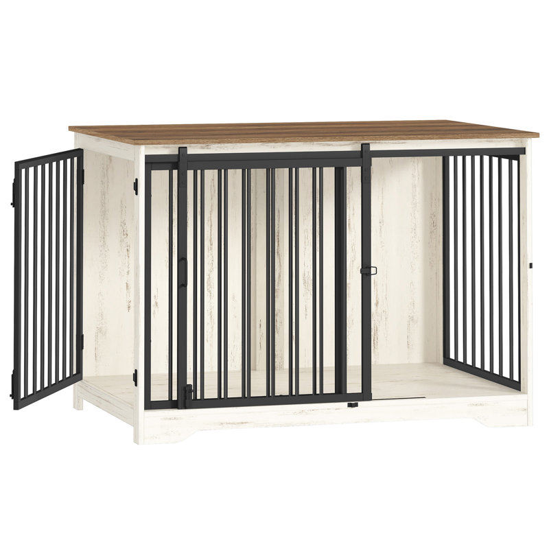 Cage pour chien Dawyne, H 25,4 po x l 27,2 po x P 19,3 po, Blanc / Brun