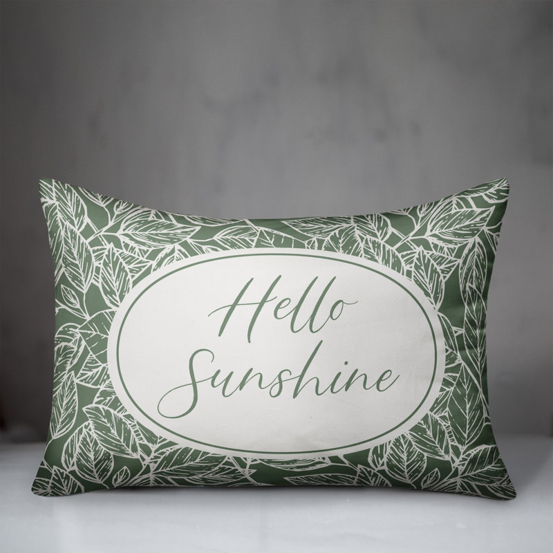 Housse de coussin rectangulaire d'extérieur Hello Sunshine, Vert
