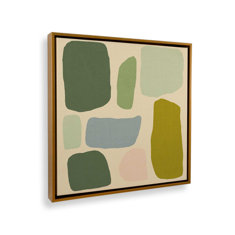 Chromatic Rhythms V2 by Golden Glow Interiors, Polished Gold Floater Framed, 18" H x 18" W x 1.75" D