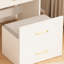 Coiffeuse 3 en 1 compacte, coiffeuse de chambre blanche avec tiroirs et beaucoup de rangement pour un grand bureau visible en verre