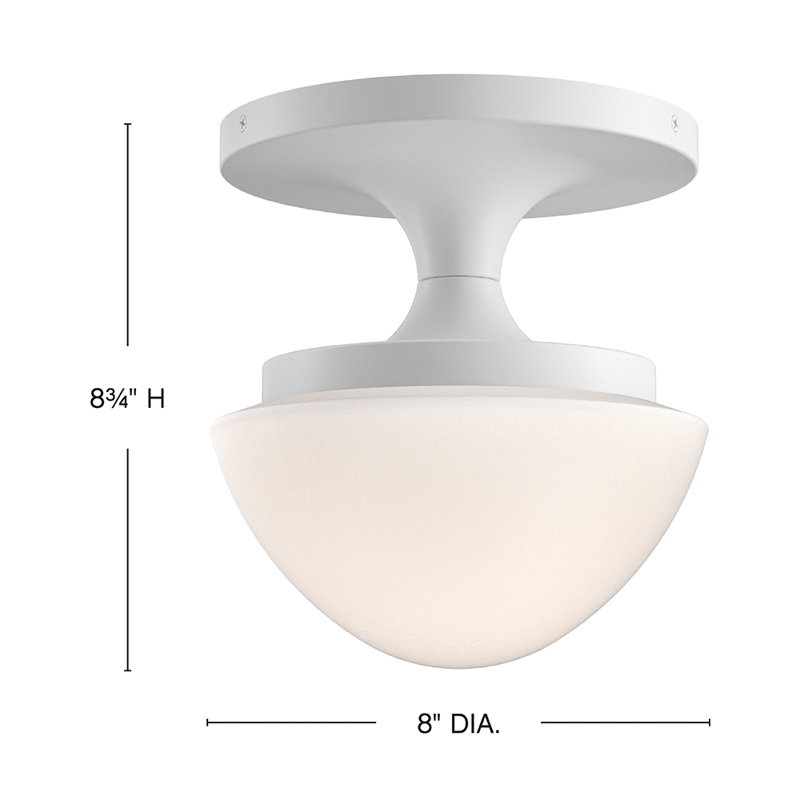 Hinkley Knox Semi-Flush Mount Schoolhouse Style Ceiling Light, Chalk White