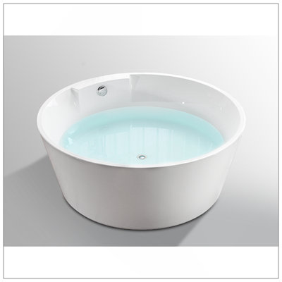 Baignoire ronde autoportante en acrylique - blanc brillant - 57 po de diamètre