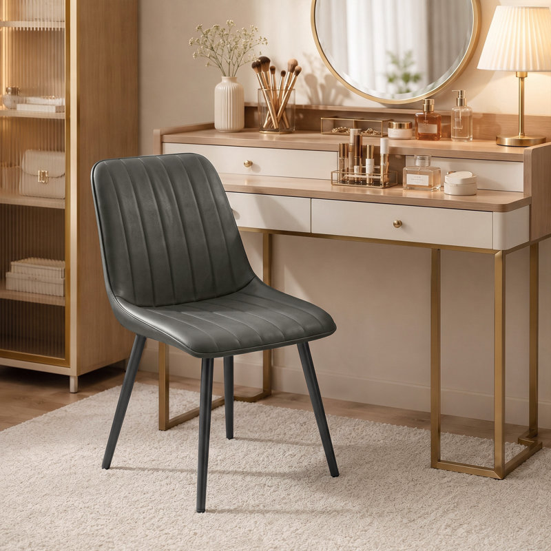Upholstered Side Chair, Grey, Grey