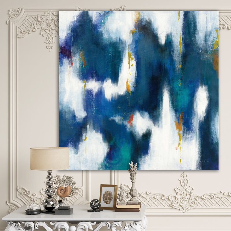 « blue glam texture ii », reproduction d’art sur toile, H 16 po x l 16 po x P 1 po, Toile tendue