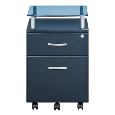Techni Mobili Rolling File Cabinet With Glass Top by Wildon Home