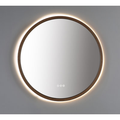 Natural Oak Veener Solid wood Dimmable Anti-fog Led Mirror