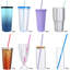 Pailles en plastique PP réutilisables, multicolores, avec brosse de nettoyage, pour usage domestique et bar extérieur-110455116