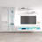 100" Modern Floating Wall Mounted Entertainment Center with 16-Color LED Lighting, High Gloss Finish-1685587103