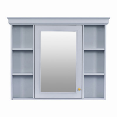 Wall Mounted Bathroom Storage Cabinet In Blue - Height Adjustable Shelf, Functional And Stylish For Mirror Concealed Storage, Soft-close Hinges, Modern Style