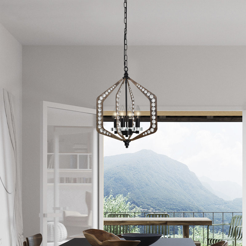 Lustre rétro en cristal 14 pouces Germana