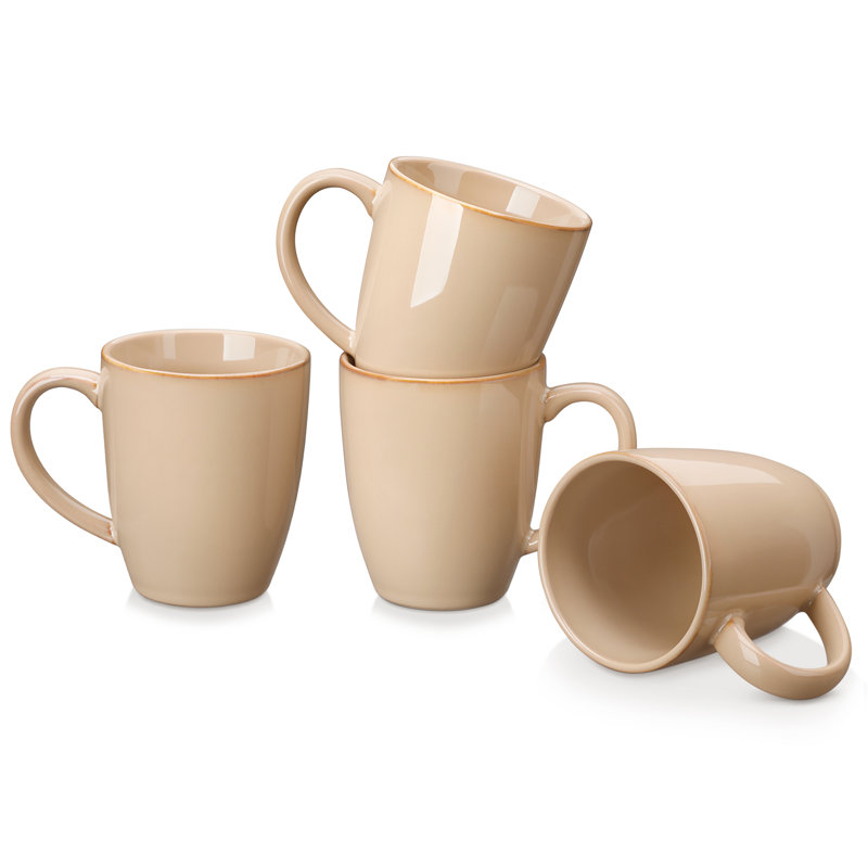 Stoneware Coffee Cup, 360ml, Brown, Set of 4