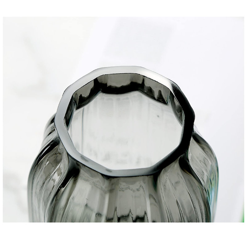 Marisca Glass Table Vase, Smoke Gray