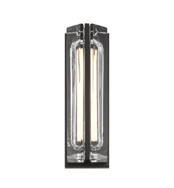 Langferd, extérieur, 16 po, mat, verre transparent, Noir, noir, noir, noir