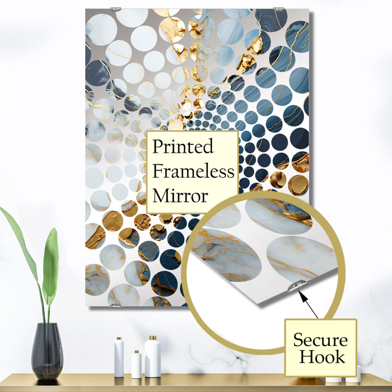 Coriss - Abstract Liquid Ink Wall Mirror Decor MIR137116, 40" x 30"