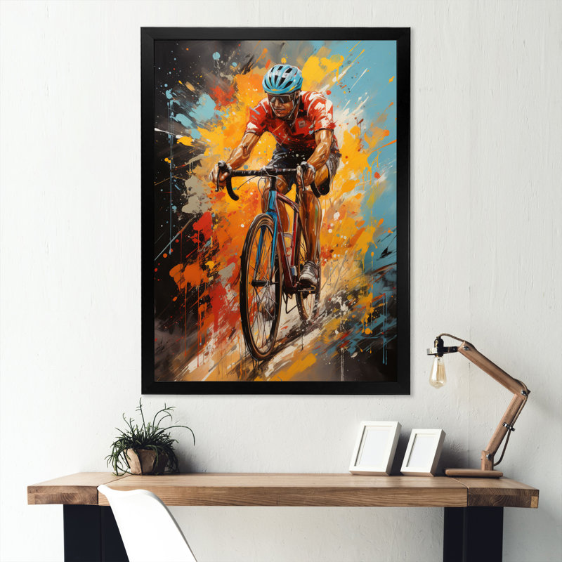 Withams Bicycle Bold Rides I - Art mural de bicyclette, H 40 po x l 30 po x P 1,5 po, Cadre simple noir