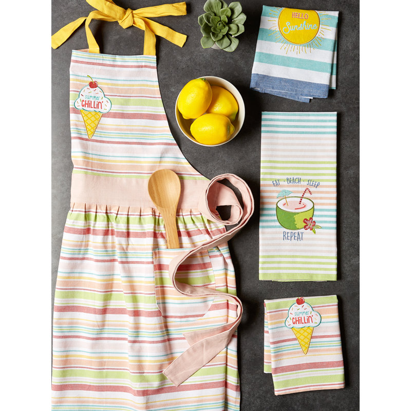 Striped Cotton Bib Apron