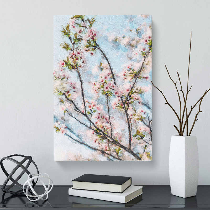 Cherry Blossom Tree In Abstract - Wrapped Canvas Painting, 76cm H x 50cm W x 3cm D