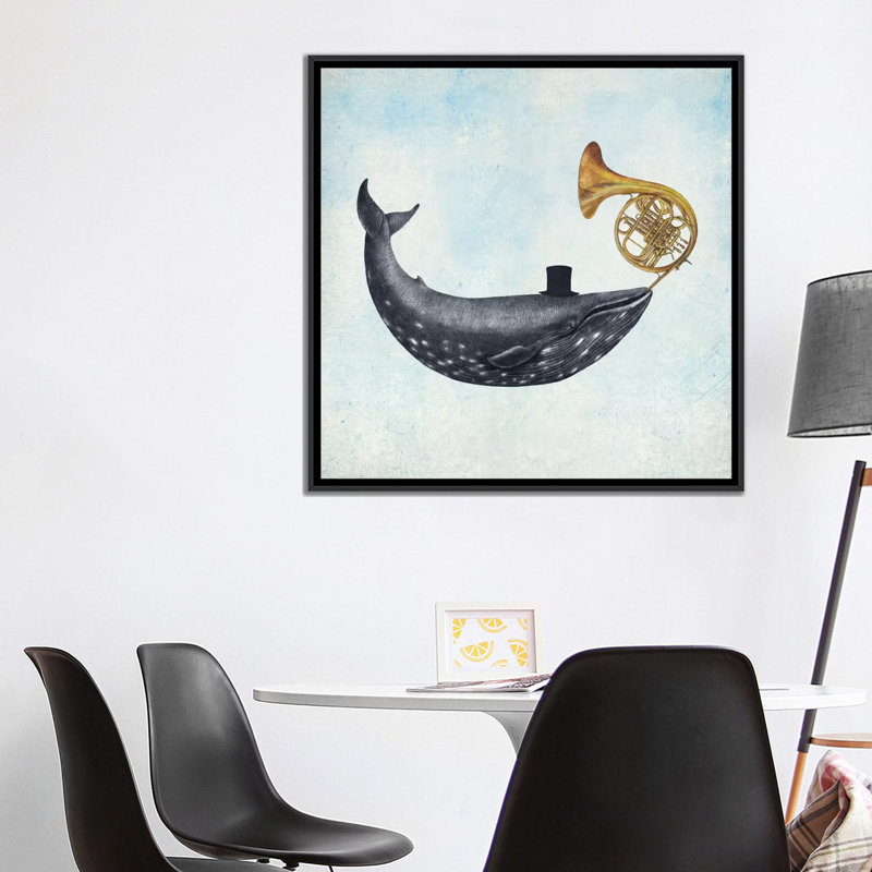 « baleinee song », impression sur toile, H 12 po x l 12 po x P 1,5 po, Toile tendue, Pas de tapis