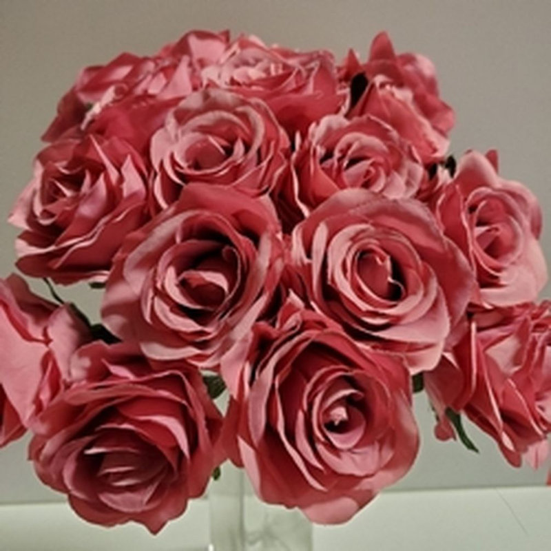 18 fleurs artificielles roses lavande, Rose cendré