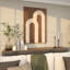 The Novogratz Polyester Geometric Living Room Framed Wall Art with Tan Layered Arches