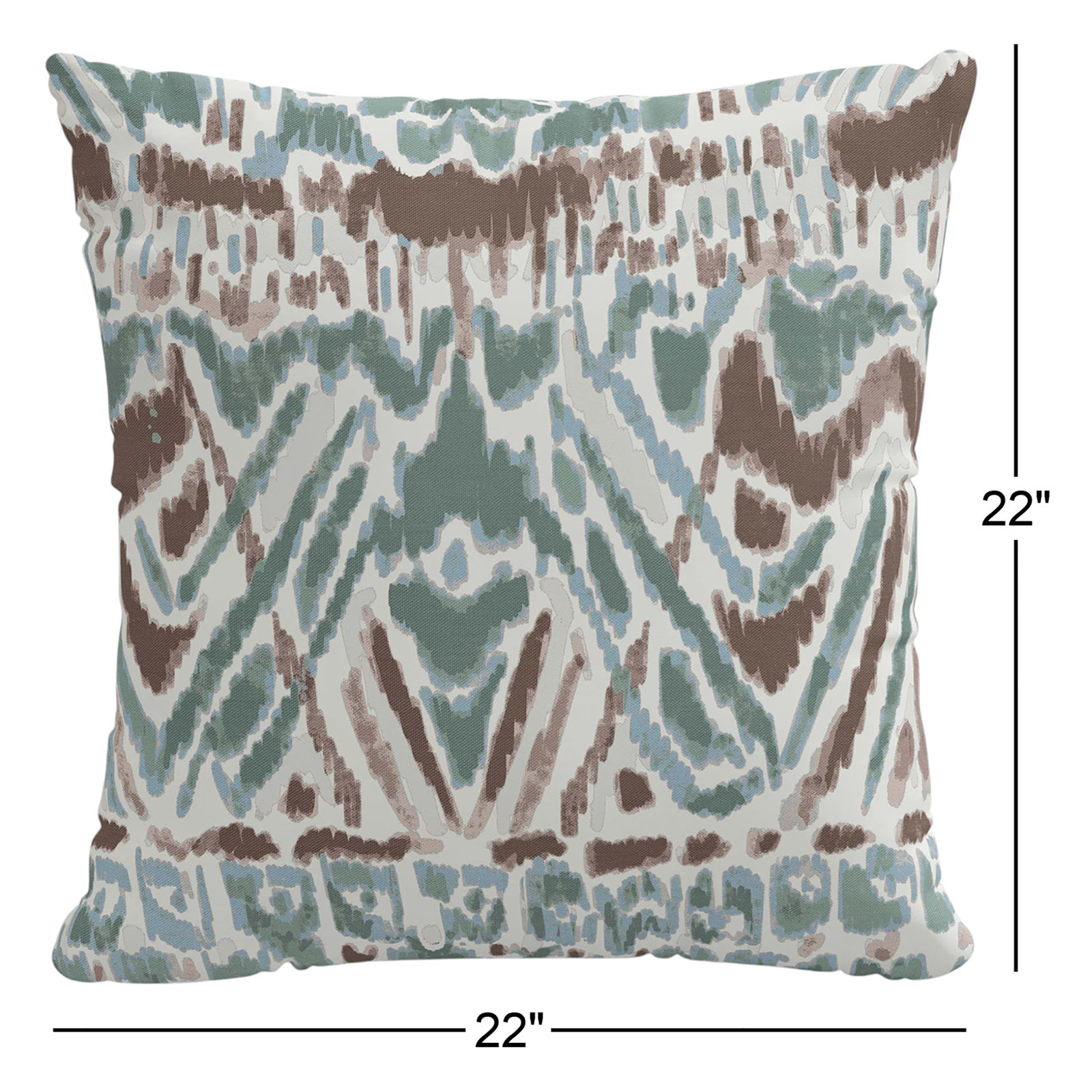 Ikat Cotton Throw Pillow, Pillow Cover Only - No Insert, 22" x 22"