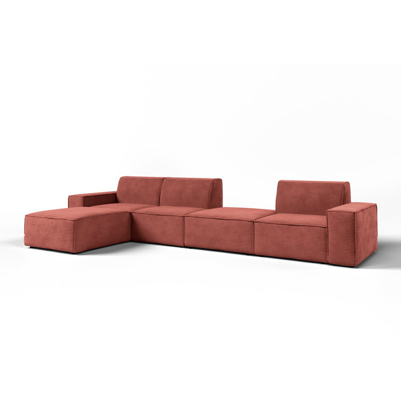 Burkittsville 5 Seater Corner Sofa , Left Hand Facing, Burn Dirty Pink