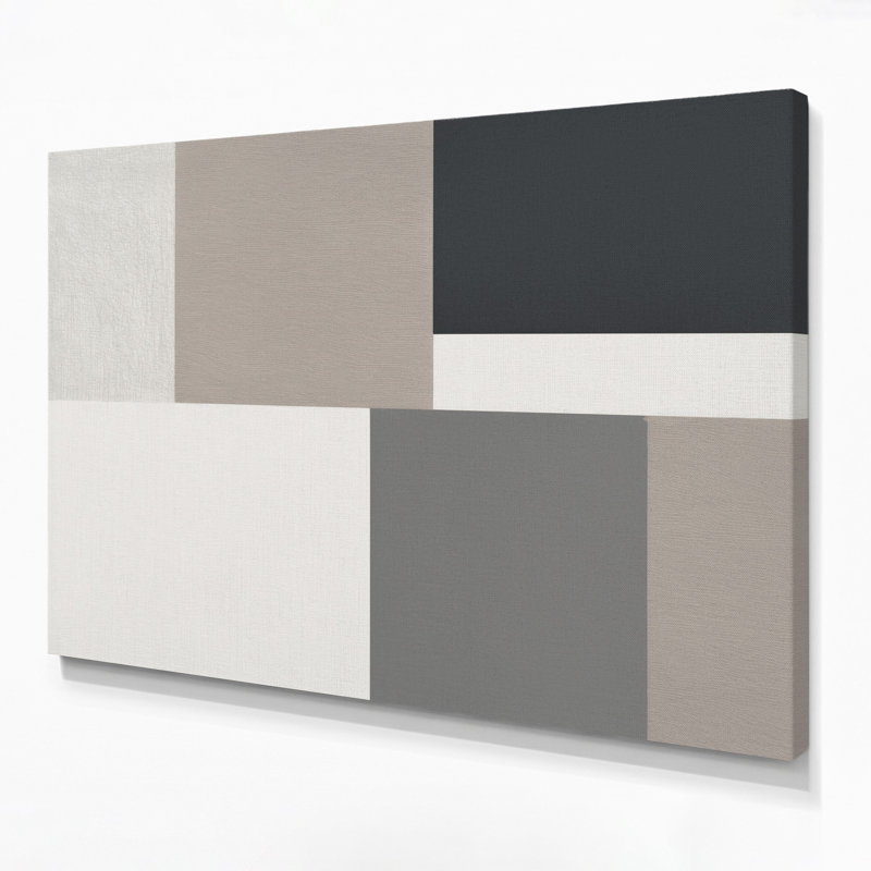 Minimalisme 5, art mural sur toile grise, H 12 po x l 18 po