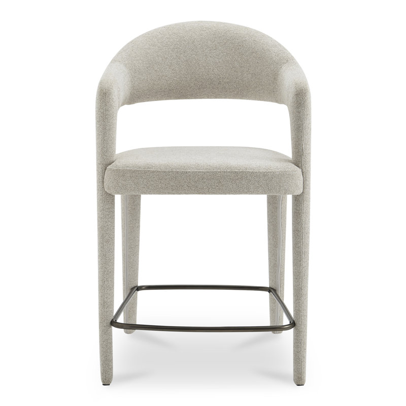 Martens Upholstered Stool, Counter Stool (26.4" Seat Height), Beige Polyester