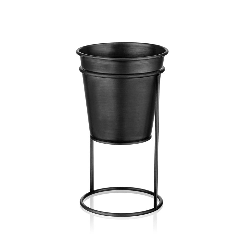 Pot à fleurs 100% métal Dauntsey, Noir, H 11 po x l 6 po x P 6 po