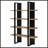Black And Walnut 4-Shelf Bookcase