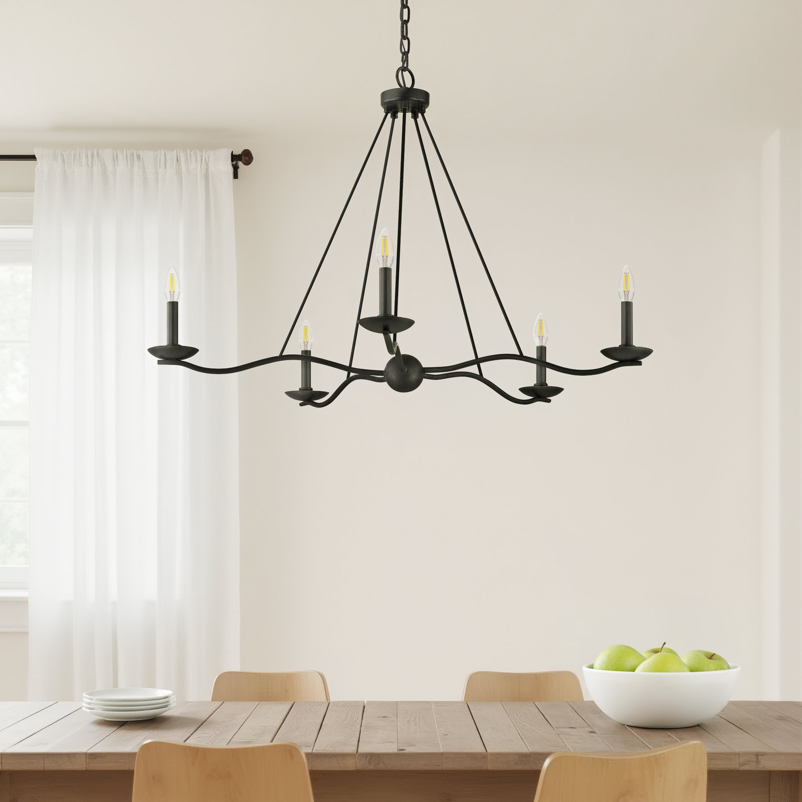 5 - Light Metal Dimmable Chandelier