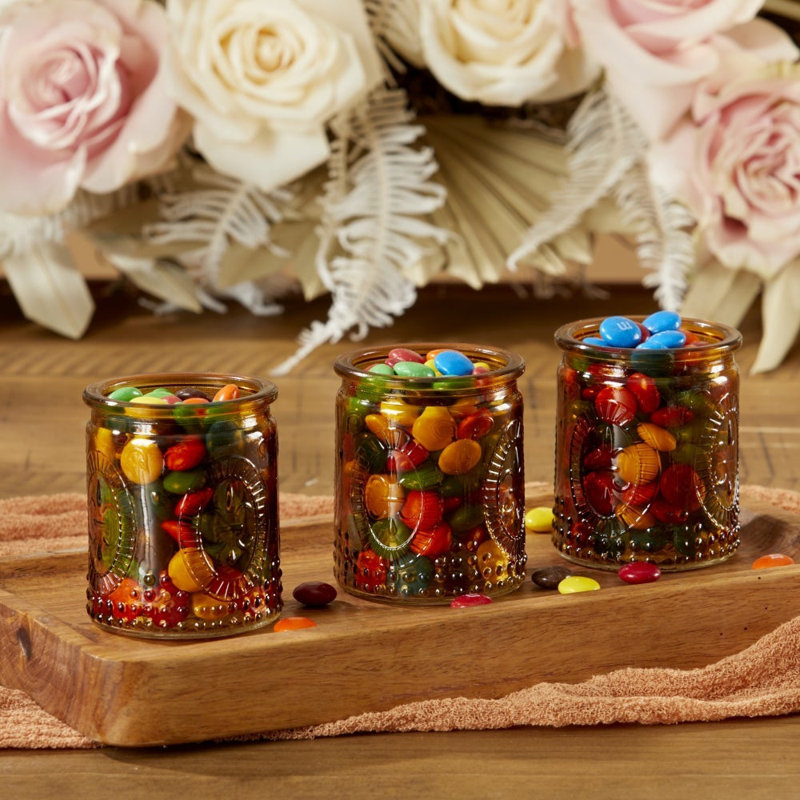 Ensemble de porte-votives en verre 4 pièces, Ambre